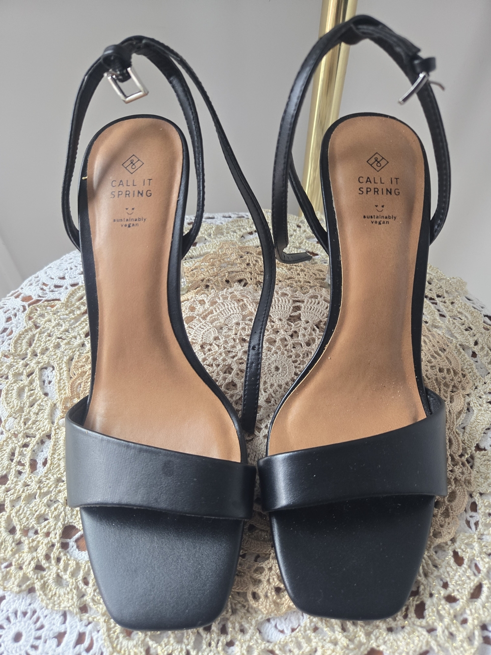 Call It Spring Black Strappy Block Heel Sandals